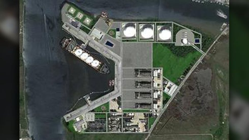 Mock-up of future SCT&E LNG facility. (Source: SCT&E LNG)