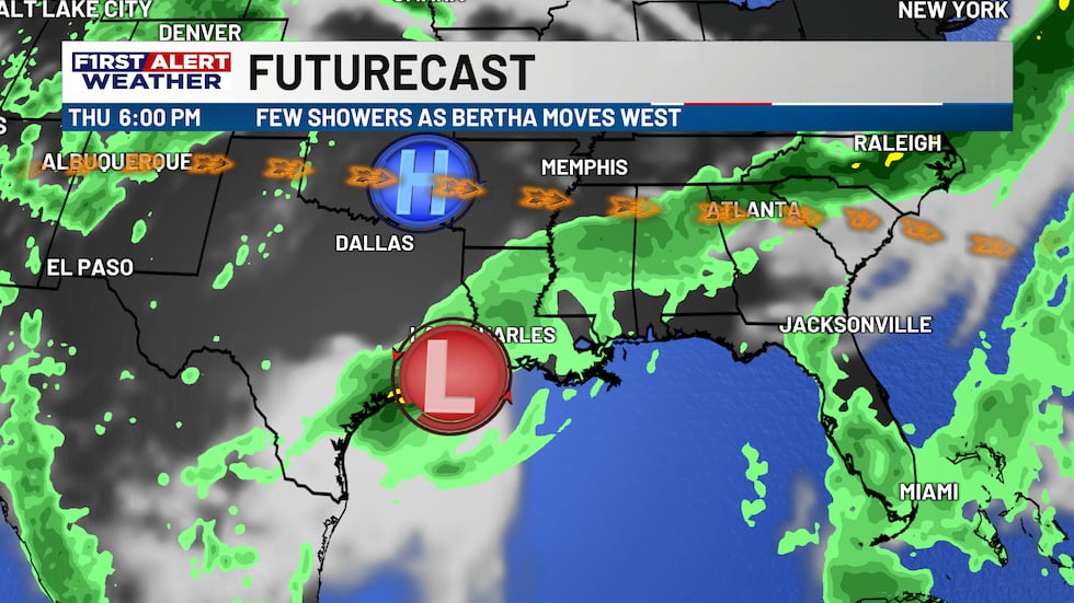 Keeping an eye on the tropics as Bertha slides west into Texas