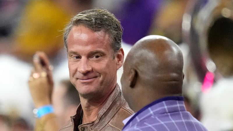 LSU head coach Lane Kiffin on the sidelines before the Kinder's Texas Bowl NCAA football game,...