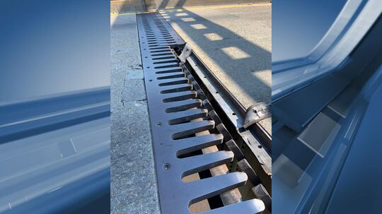 A damage finger expansion joint has shut down eastbound lanes of the I-10 bridge, resulting in...