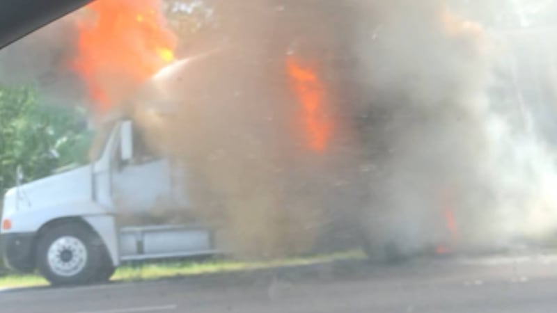 Two right lanes on I-10 East blocked due to a vehicle fire on Friday.