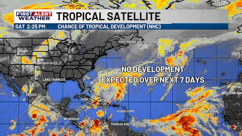 No issues in the tropics as things are staying nice and quiet