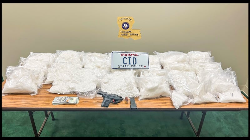 Louisiana State Police seized over 85 lbs. of meth in a Calcasieu Parish drug bust.