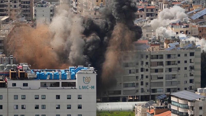 Smoke rises following several Israeli airstrikes in Beirut, Lebanon, Wednesday, April 8, 2026.