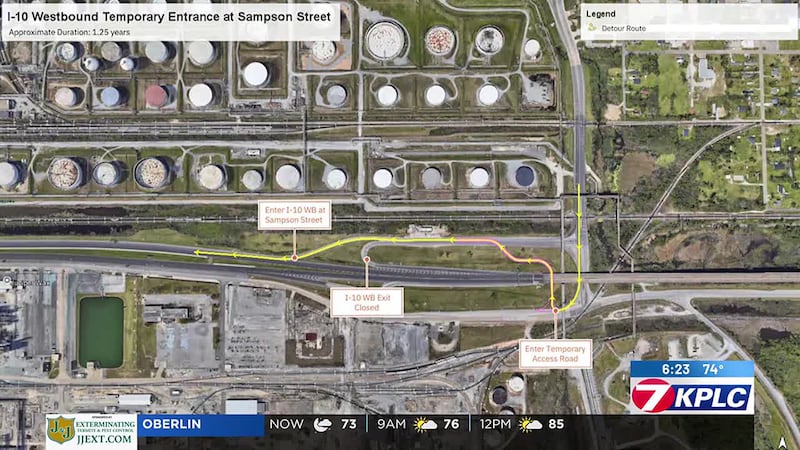 I-10 Bridge project to begin impacting Westlake traffic starting at Sampson St.
