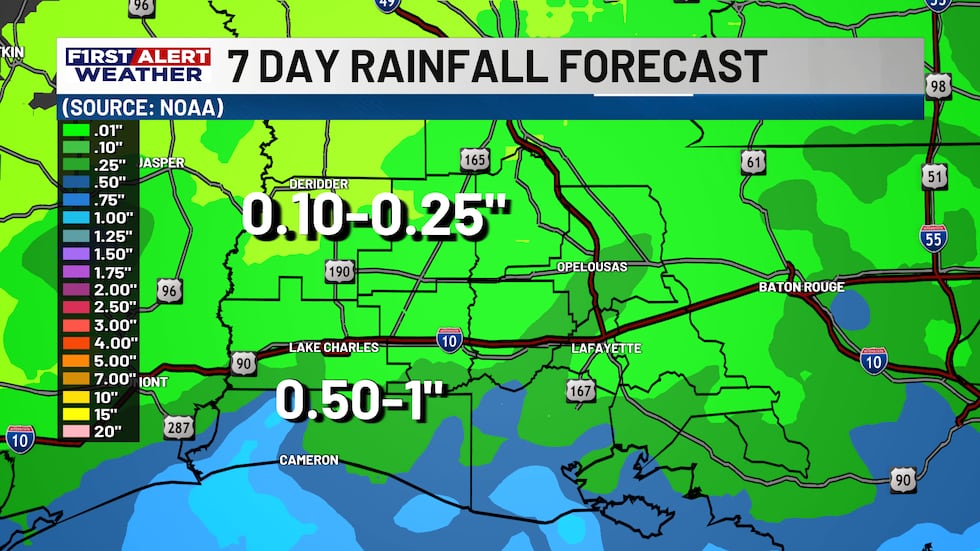Rain totals remain fairly low over the next week or so