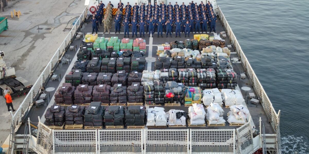 Coast Guard shows off largest drug offload in agency’s history valued ...