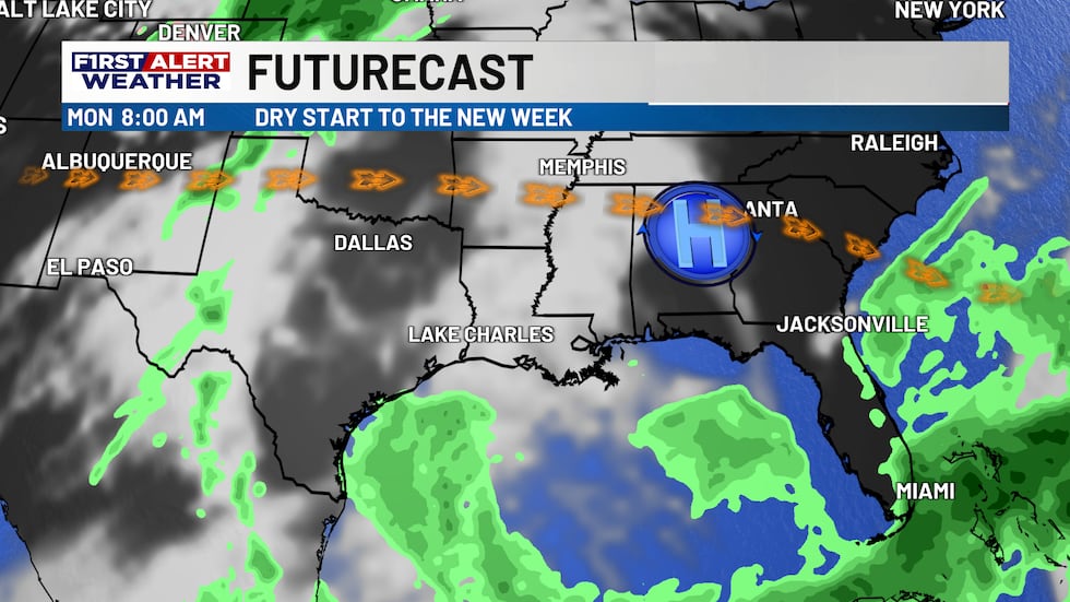 Clouds increase with a warmer pattern for start of work week