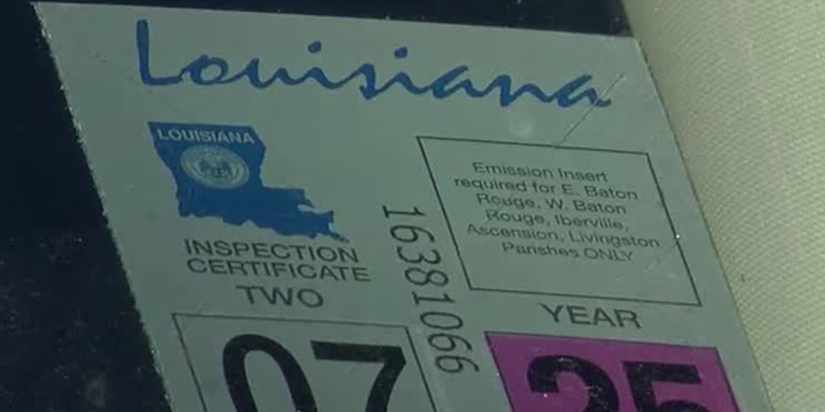 Bill 344 to remove vehicle inspection stickers in Louisiana moves forward
