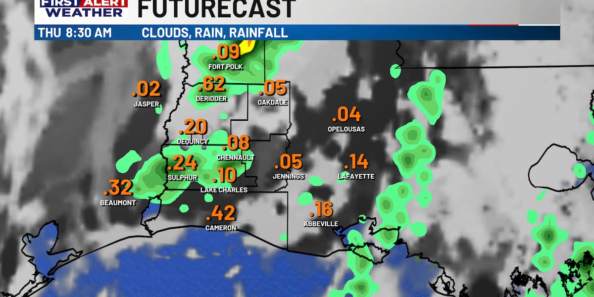 First Alert Forecast: Storms Move Through Southwest Louisiana; Drier Pattern Takes Over This Weekend