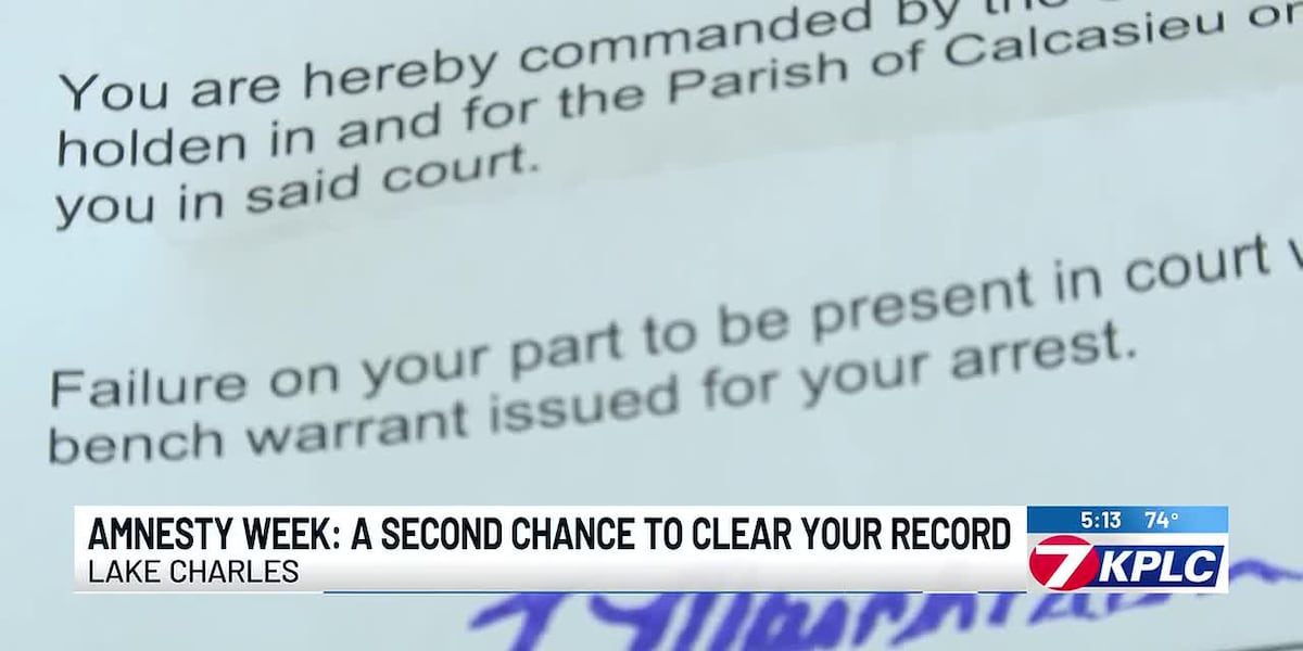 Amnesty Week Fun Amnesty Week: A second chance to clear your record