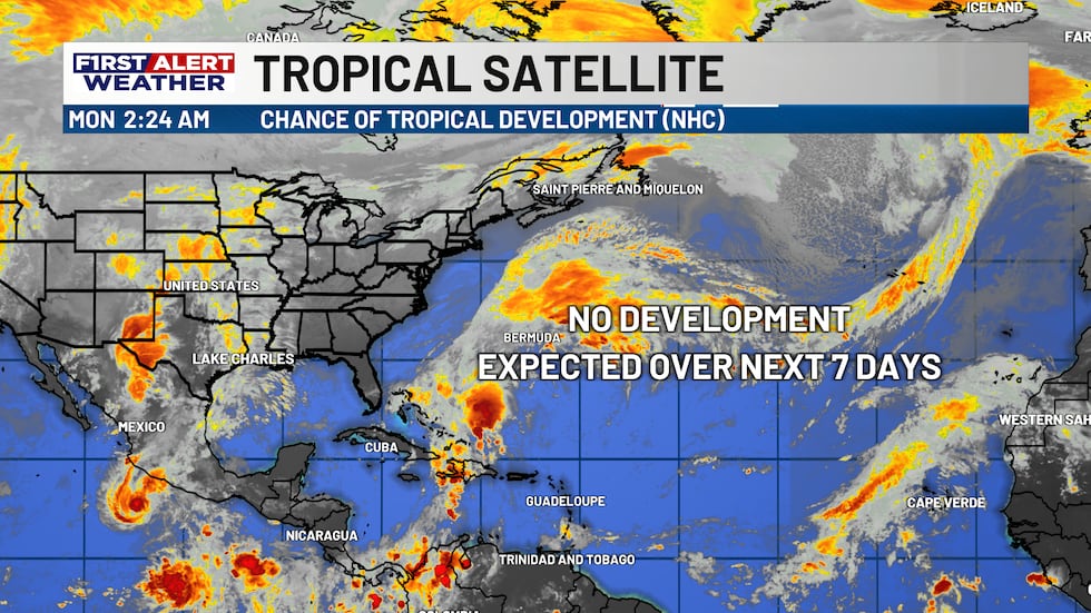 No issues in the tropics over the next few days