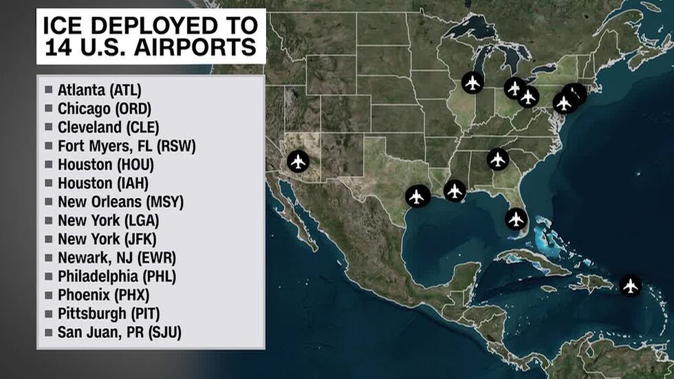 Ice Checkpoints ICE officers go to TSA checkpoints at Trump’s direction, while long ...