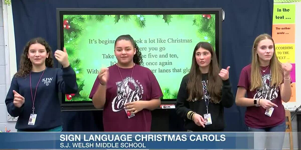 S.J. Welsh ASL students spread holiday cheer by signing Christmas carols