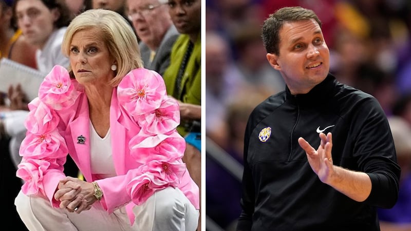 LSU women's basketball coach Kim Mulkey and men's basketball coach Will Wade were unable to...